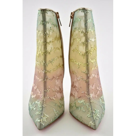 Christian Louboutin Nancy Bootie 100 Multicolor Glitter Mesh Pump Heel Boot 40 - Picture 5 of 12